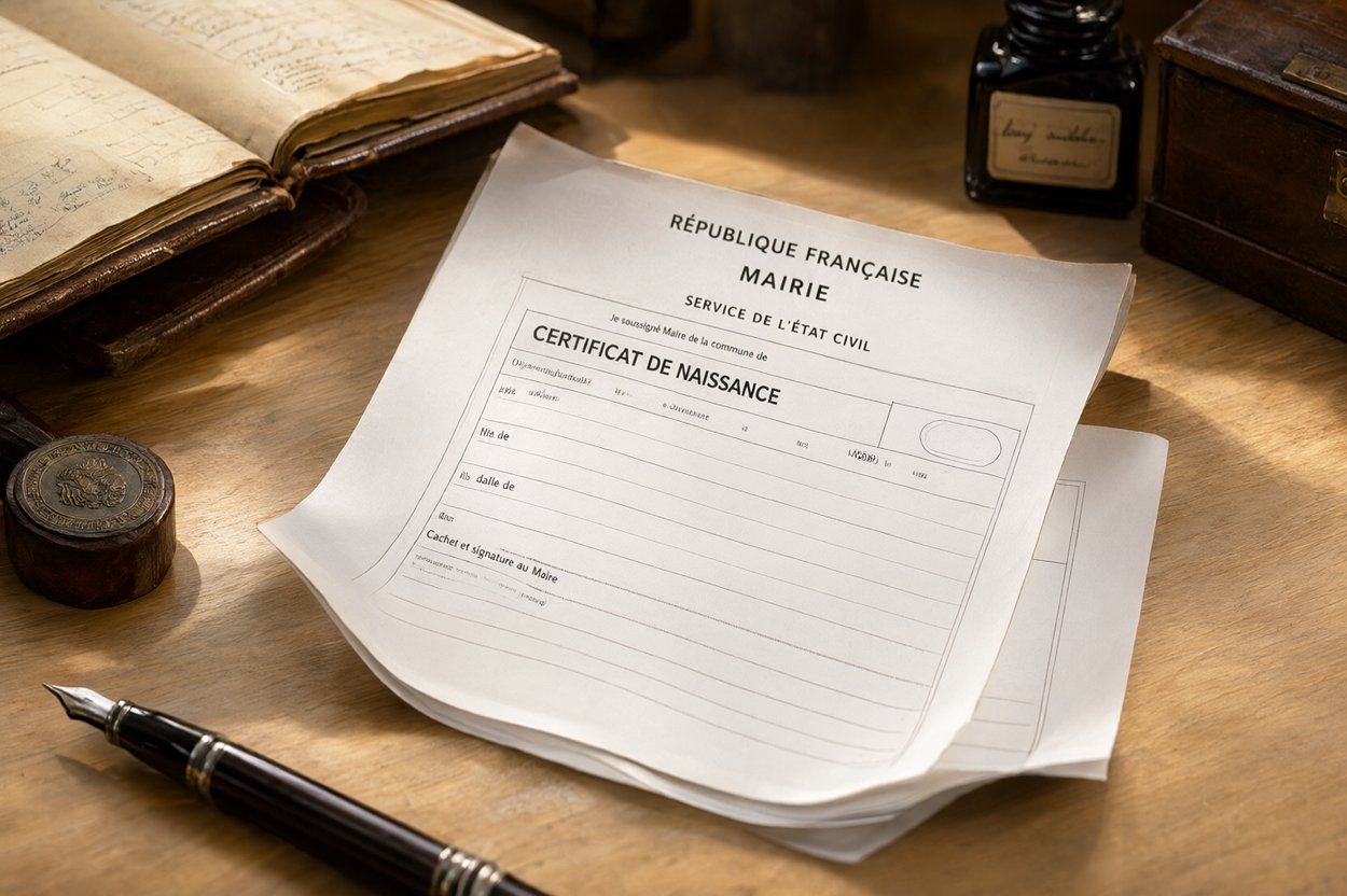 Registre d'état civil et documents administratifs français