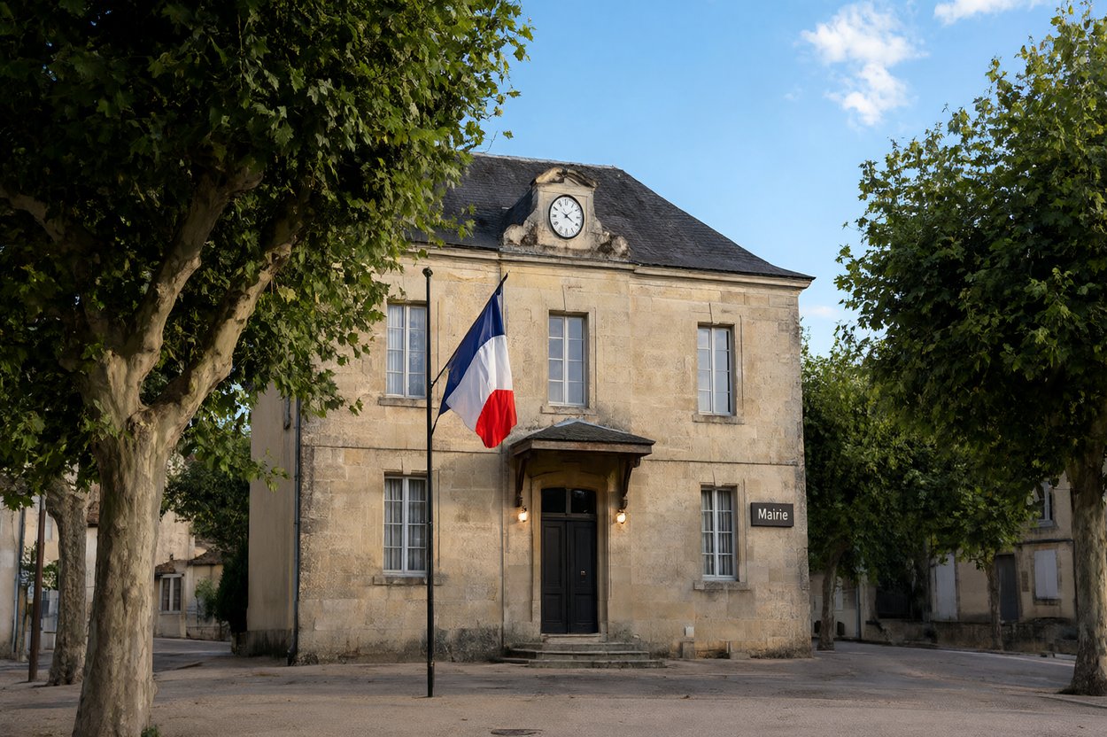 Façade d'une mairie de village français